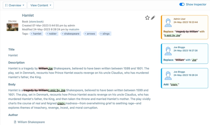 Track Changes across documents and branches
