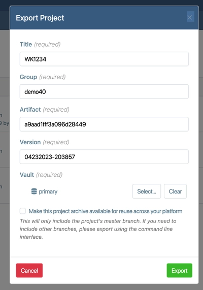 Project Export